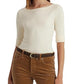 Ralph Lauren Women's Cotton Blend Boatneck Top Brown Size Large
