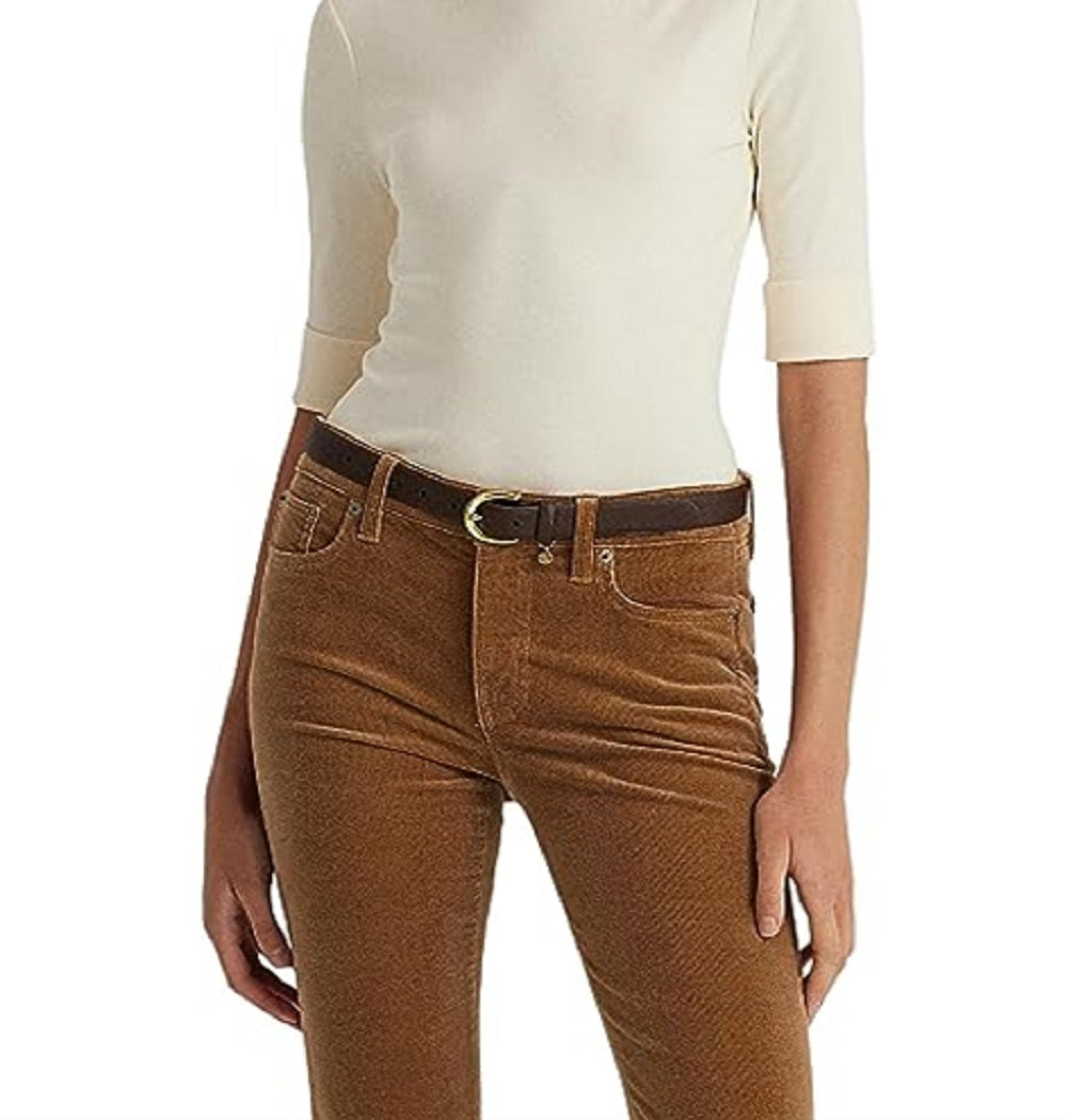 Ralph Lauren Women's Cotton Blend Boatneck Top Brown Size Large
