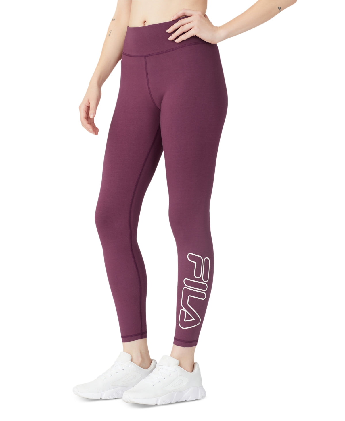 Fila Women's Strut Mid Rise Logo 7/8 Leggings Purple Size 1X