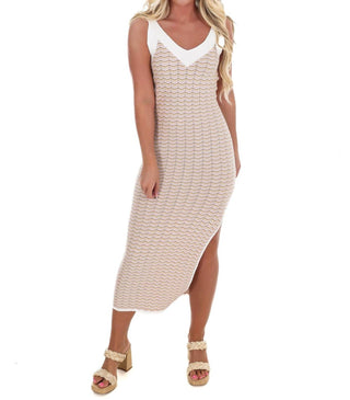 Mable - Wave Runner Chevron Bodycon Midi Dress