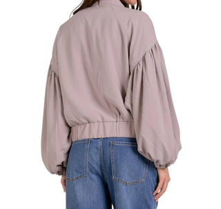 Elan - Zip Up Balloon Bomber Jacket