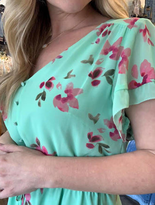 Steve Madden - Kirsty V-Neck Flutter Sleeve Dress