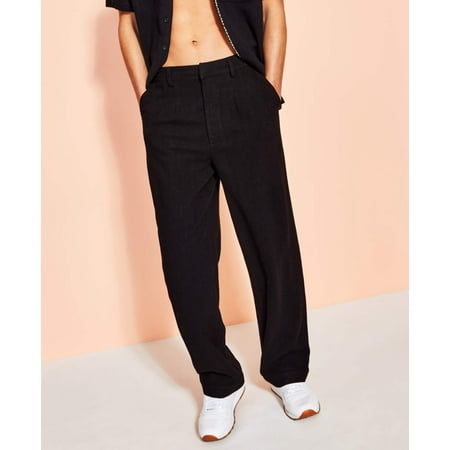 Men's Pleated Cuffed Trousers - Black