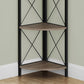 4-Tier Corner Bookshelf with Marble Look and Metal Frame