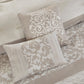 Embroidered 8 Piece Comforter Set Neutral Queen