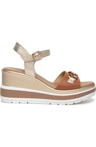 Nerogiardini - Women's Chain Ankle Strap Platform Wedge