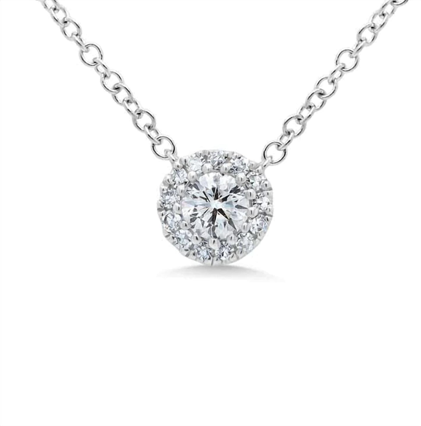 Diana M Jewels - 0.14 Cts Diamond Halo Pendant