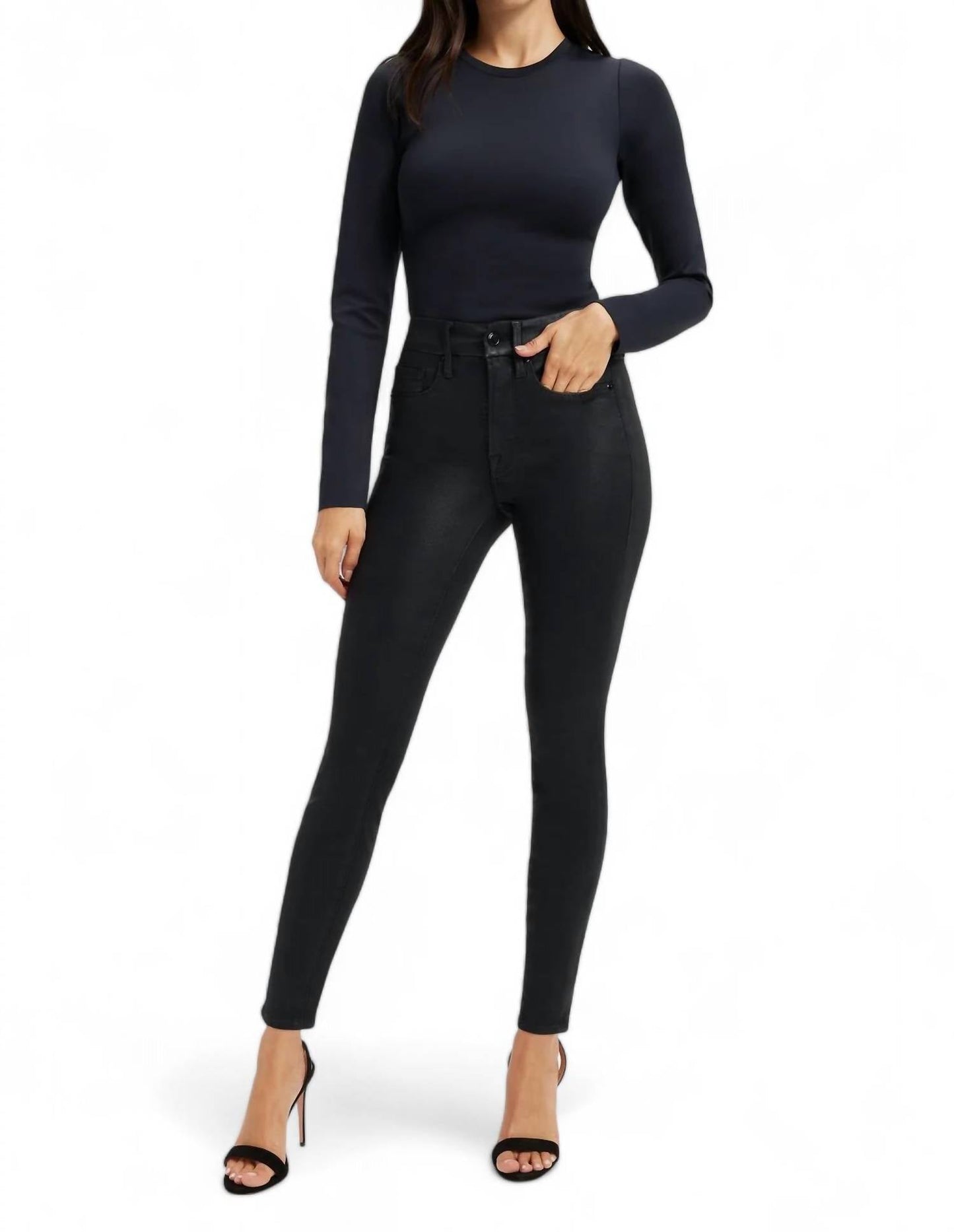 Good American - GOOD LEGS COATED SKINNY JEAN