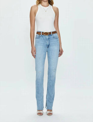 Pistola - Colleen Tower High Rise Modern Slim Raw Split Hem Denim Jeans