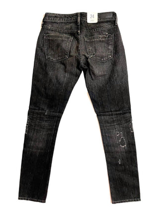 Agolde - Chloe Low Rise Slim Denim Distressed Jean