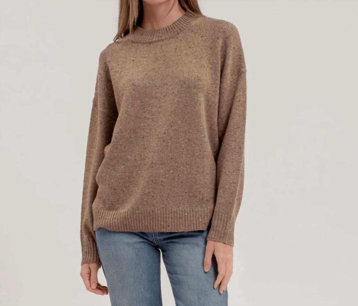 Blu Pepper - Speckle Knit Mock Neck Sweater