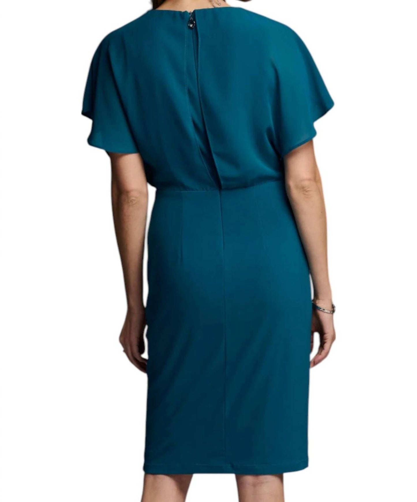 Joseph Ribkoff - Split Sleeve Side Ruffle Chiff Dress