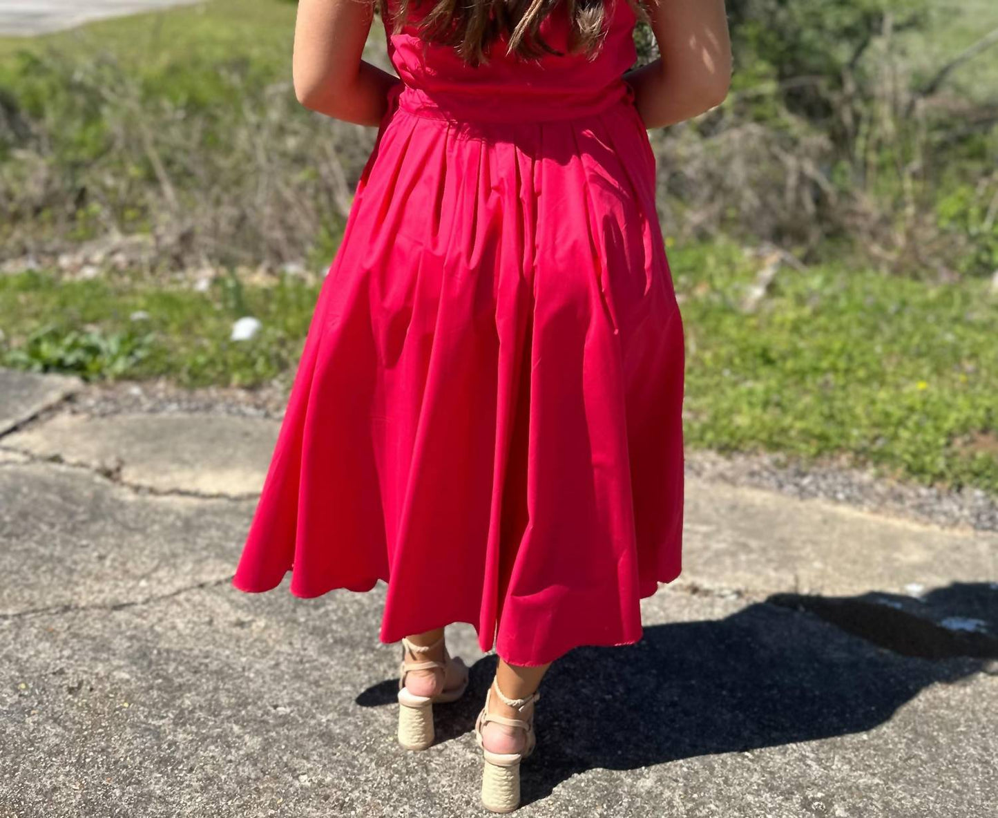 Entro - Tongue Tied Cap Sleeve Midi Dress