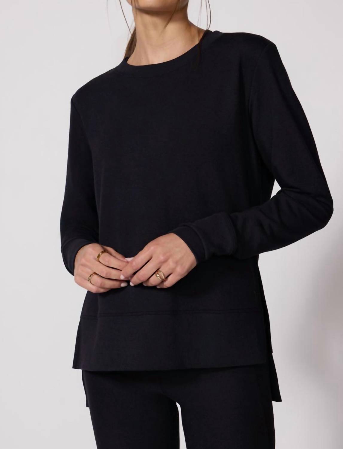 Mpg Sport - Serene Brushed Side Slit Pullover Top