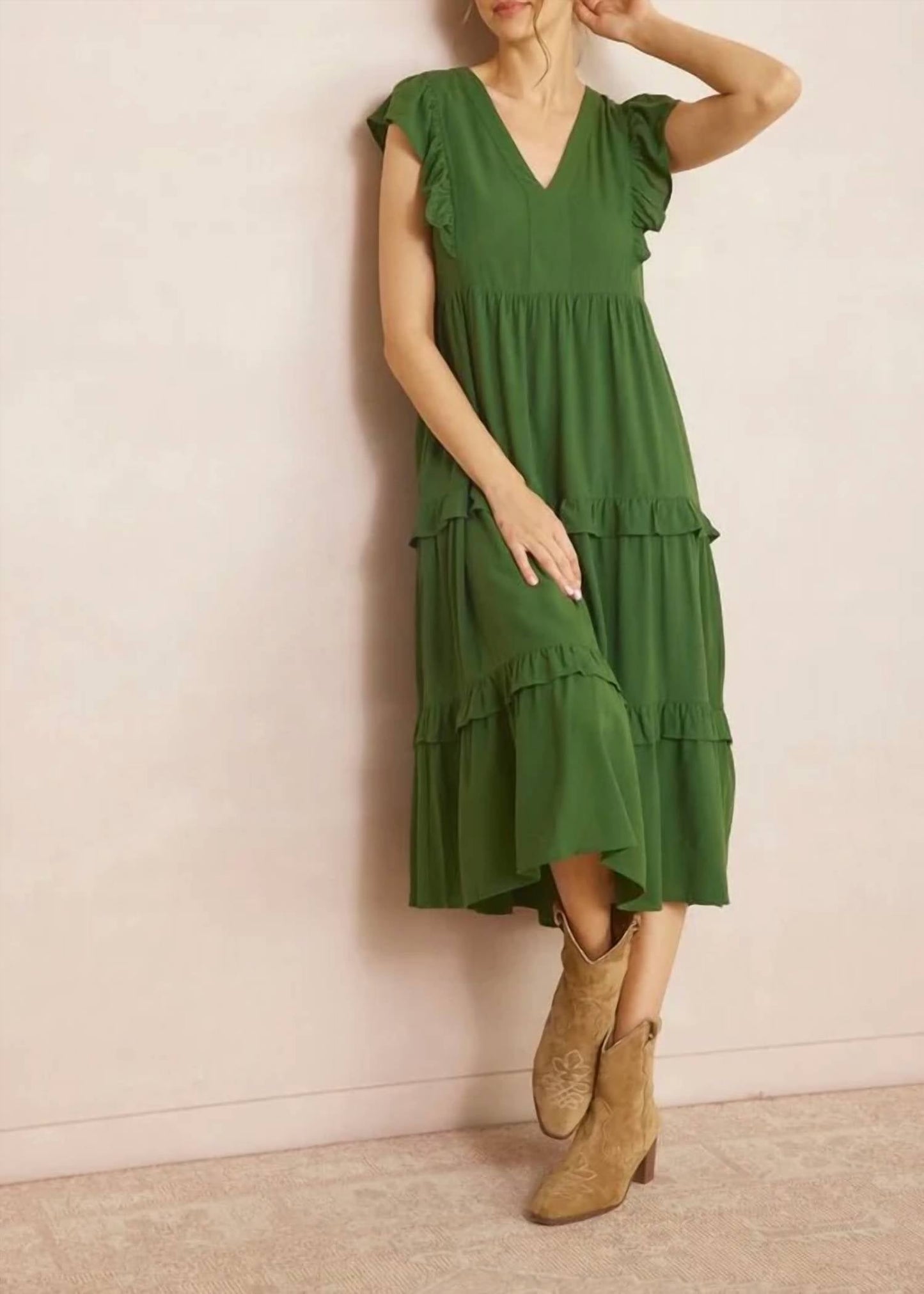 Entro - Ruffle Midi Dress