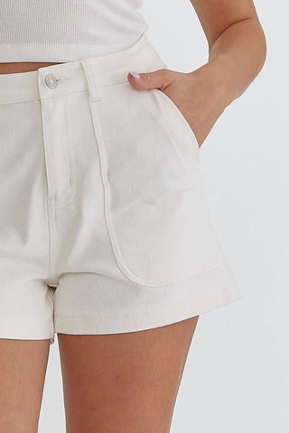 Entro - High Waisted Denim Shorts