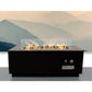 Modern Steel Outdoor Fire Pit Table with Lid, Black
