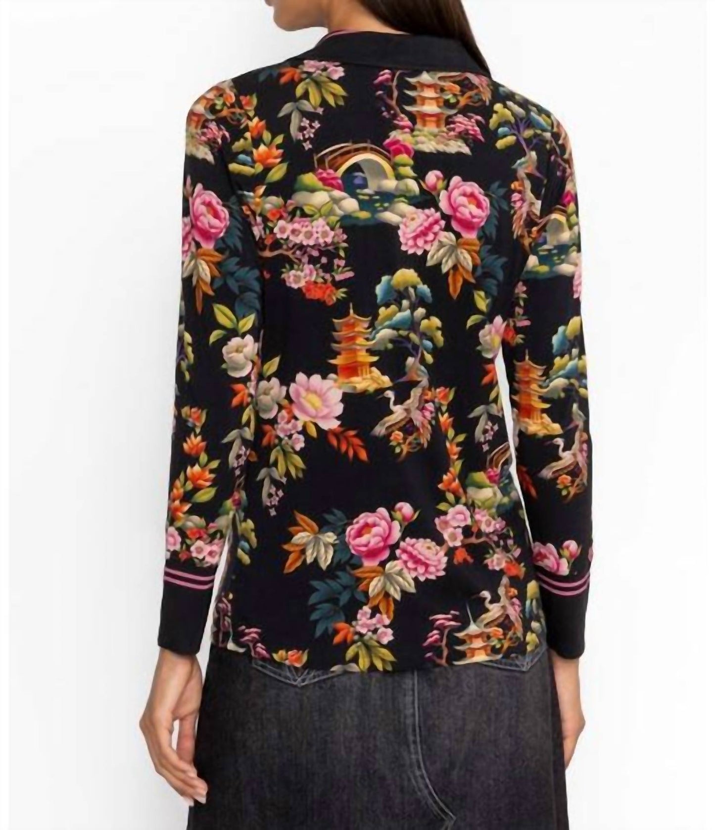 Johnny Was - JANIE SPLIT FRONT COLLARED HENLEY