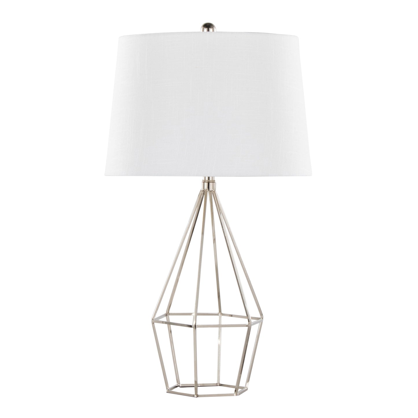 Diana 29" Contemporary Metal Table Lamp Set in Polished Nickel