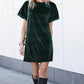 Amaryllis - Velvet Casual Shirt Dress