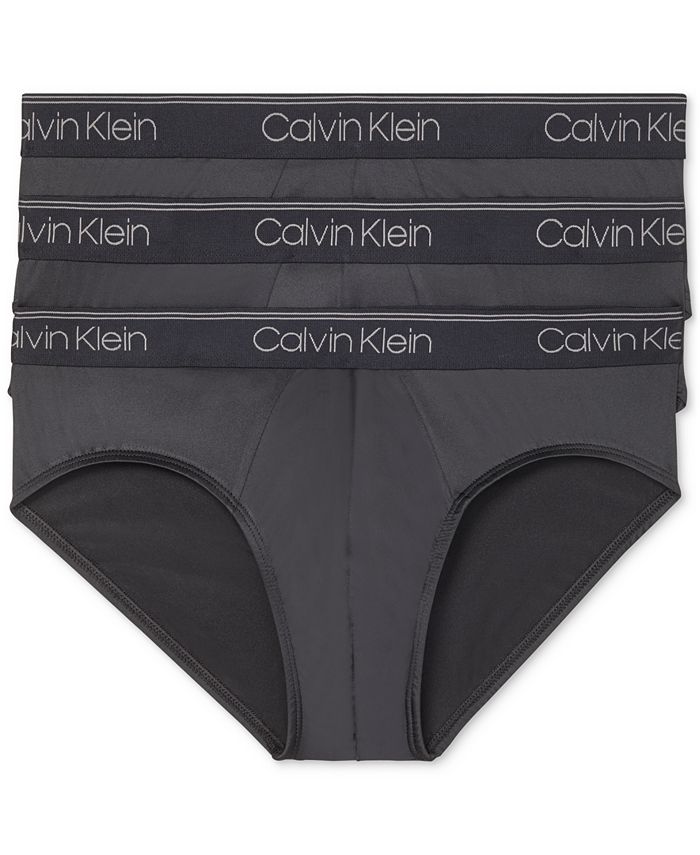 Calvin Klein Men's 3 Pack Microfiber Stretch Low Rise Briefs Black Size Medium