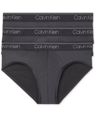Calvin Klein Men's 3 Pack Microfiber Stretch Low Rise Briefs Black Size Medium