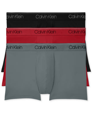 Calvin Klein Men's 3 Pack Microfiber Stretch Low Rise Trunks Black Size X-Large
