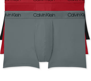 Calvin Klein Men's 3 Pack Microfiber Stretch Low Rise Trunks Black Size X-Large