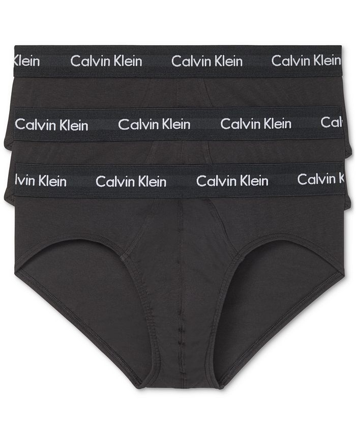 Calvin Klein Men's 3 Pack Stretch Cotton Briefs Black Size X-Large