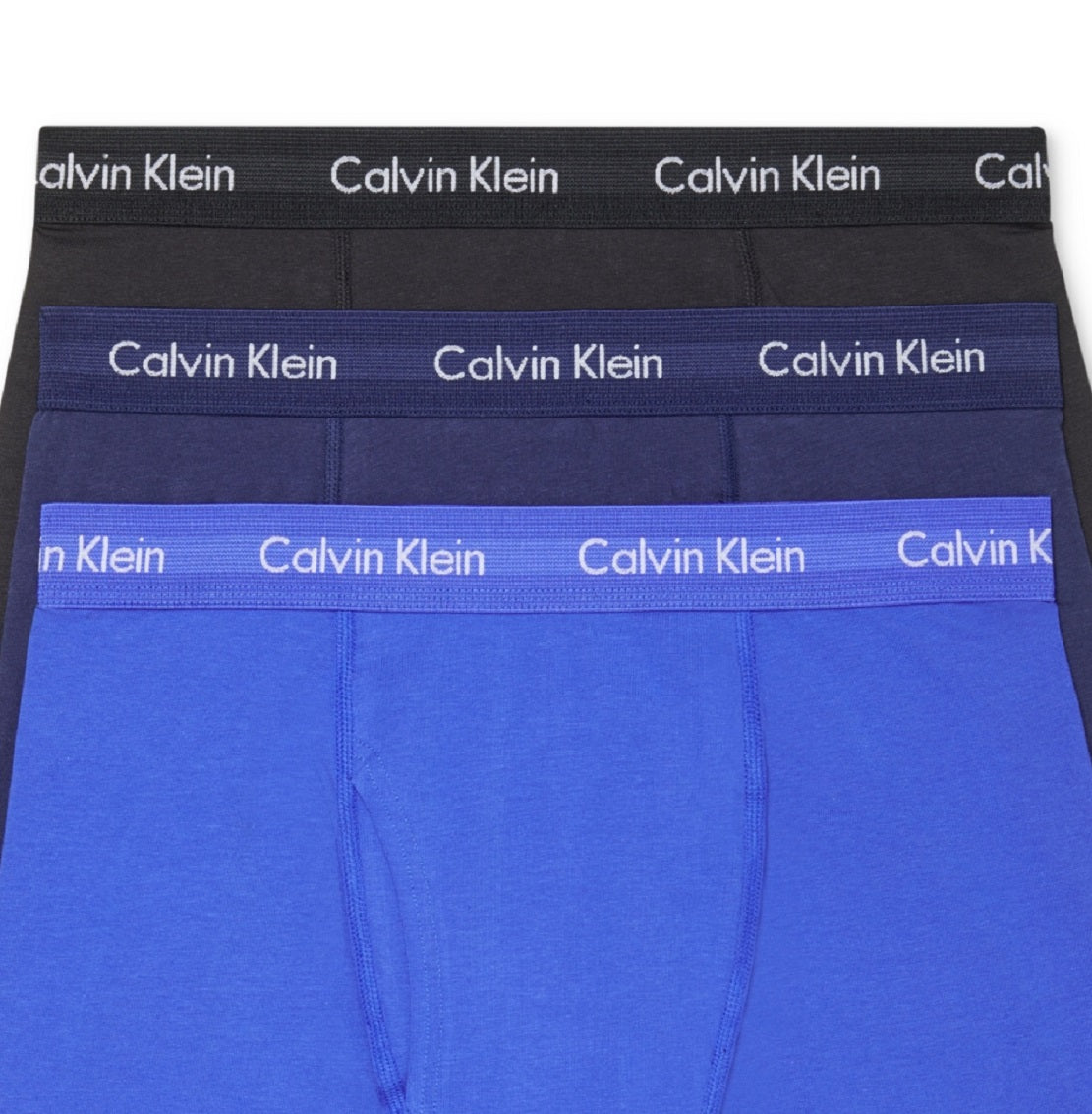 Calvin Klein Men's 3 Pack Stretch Cotton Boxer Briefs Blue Size Medium