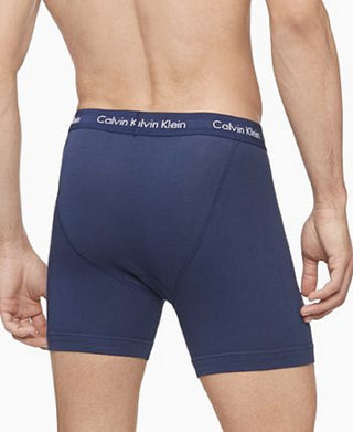 Calvin Klein Men's 3 Pack Stretch Cotton Boxer Briefs Blue Size Large