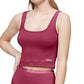 Calvin Klein Women's Pure Ribbed Cropped Tank Red Size Large