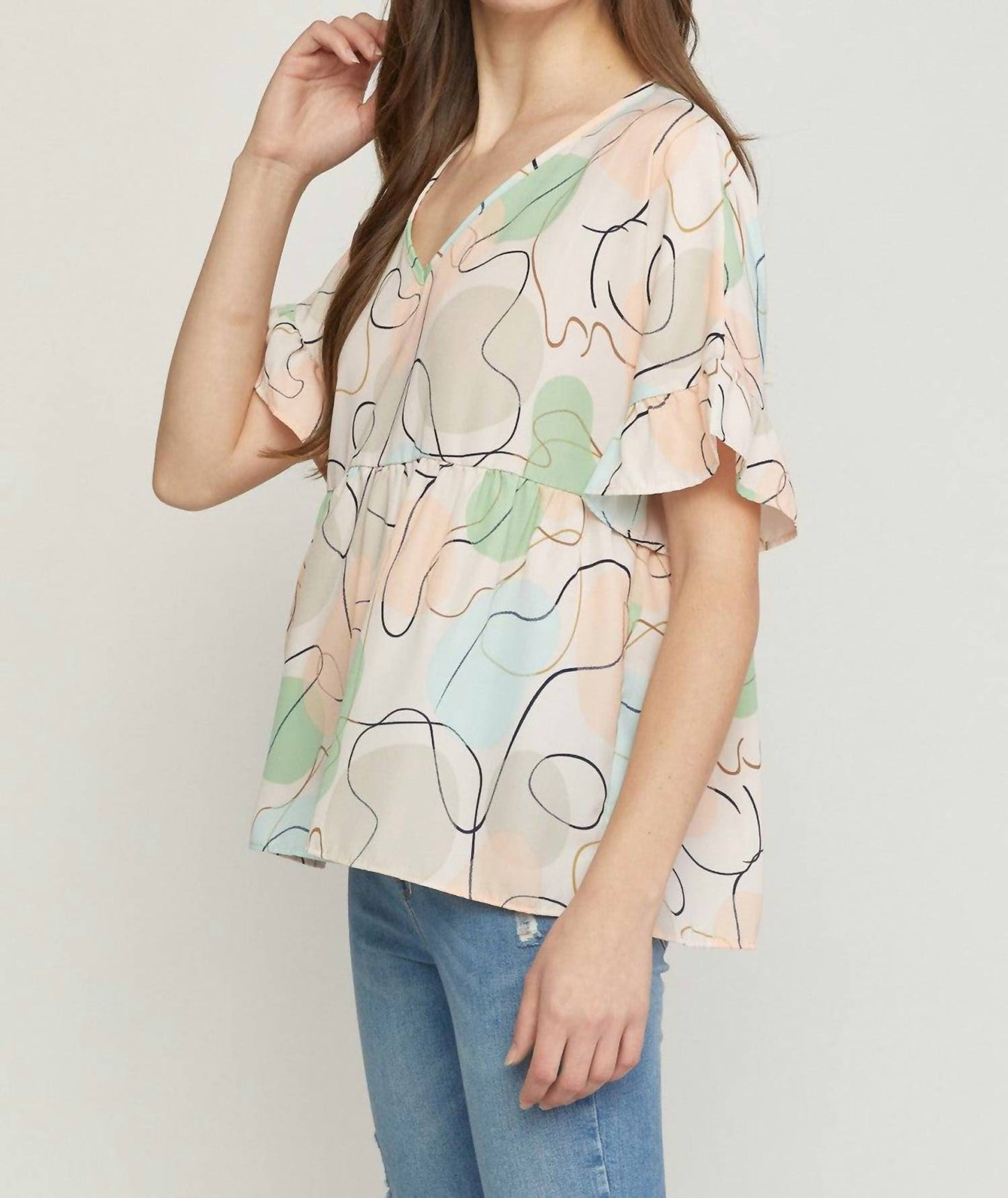 Entro - Abstract Peplum Top