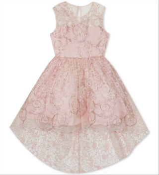 Rare Editions Big Girl's Glitter High Low Dress Pink Size 8