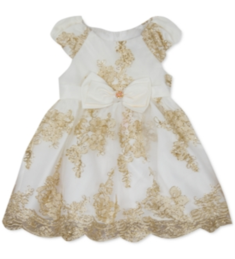 Rare Editions Baby Girl's Embroidered Mesh Dress & Panty White Size 6-9MOS