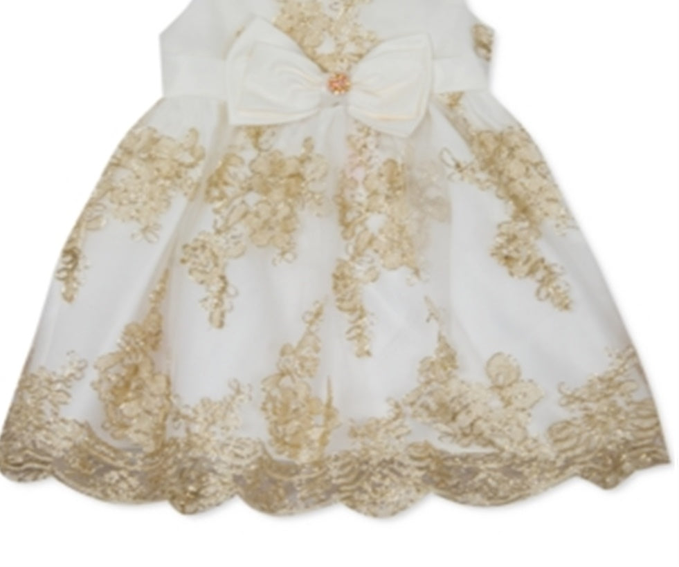 Rare Editions Baby Girl's Embroidered Mesh Dress & Panty White Size 6-9MOS