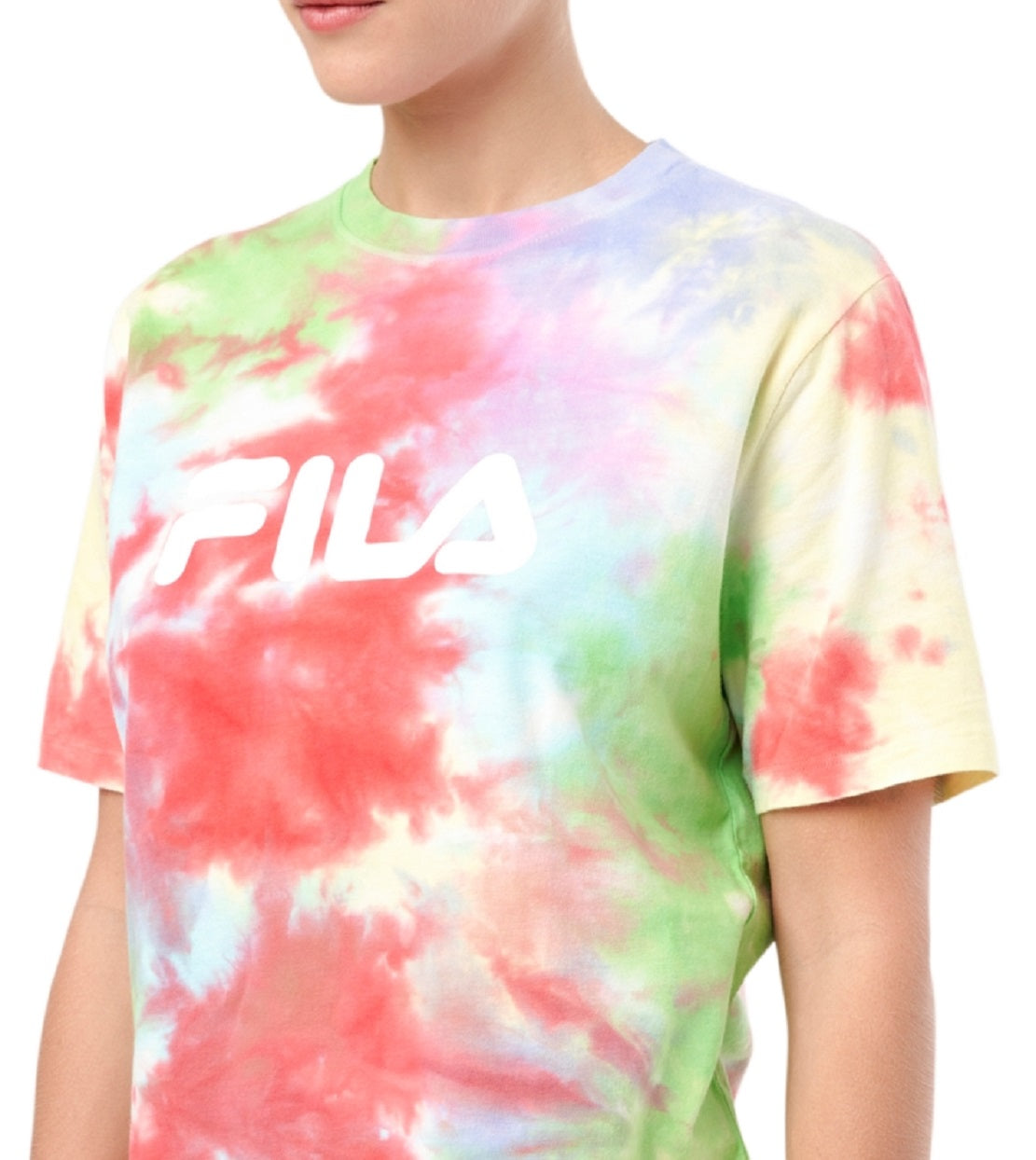 Fila Women's Alivia Cotton Tie Dyed T-Shirt Green Size Medium