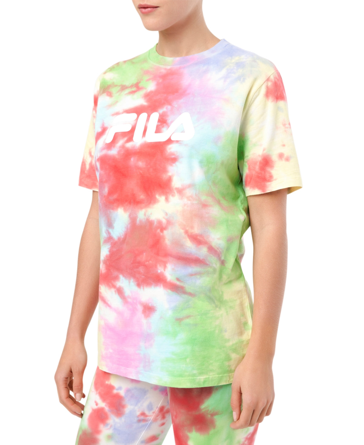 Fila Women's Alivia Cotton Tie Dyed T-Shirt Green Size Medium