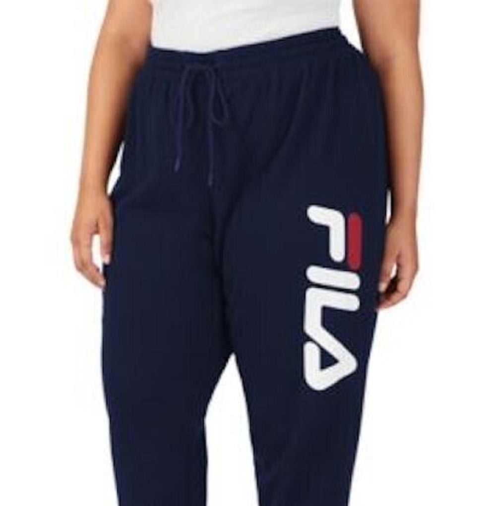 Fila Men's Plus Stand Graphic Drawstring Waist Jogger Pants Blue Size 3X