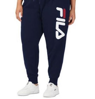Fila Men's Plus Stand Graphic Drawstring Waist Jogger Pants Blue Size 3X