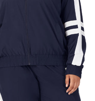 Fila Women's Jovia Zip Front Logo Track Jacket Blue Size 3X