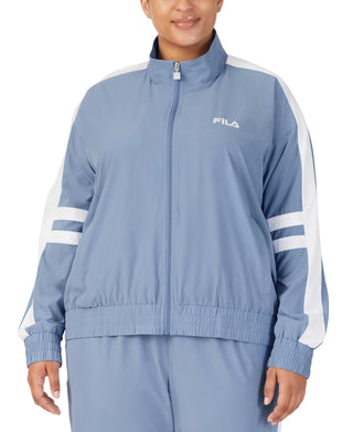 Fila Women's Jovia Zip Front Logo Track Jacket Blue Size 4X