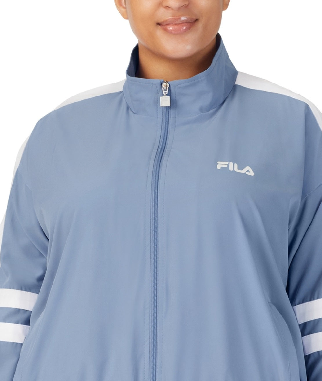 Fila Women's Jovia Zip Front Logo Track Jacket Blue Size 4X