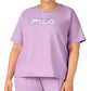 Fila Women's Thea Cotton Logo Short Sleeve T-Shirt Purple Size 3X