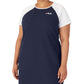 Fila Women's Kyra Logo Colorblocked Short Sleeve Jersey Dress Blue Size 3X