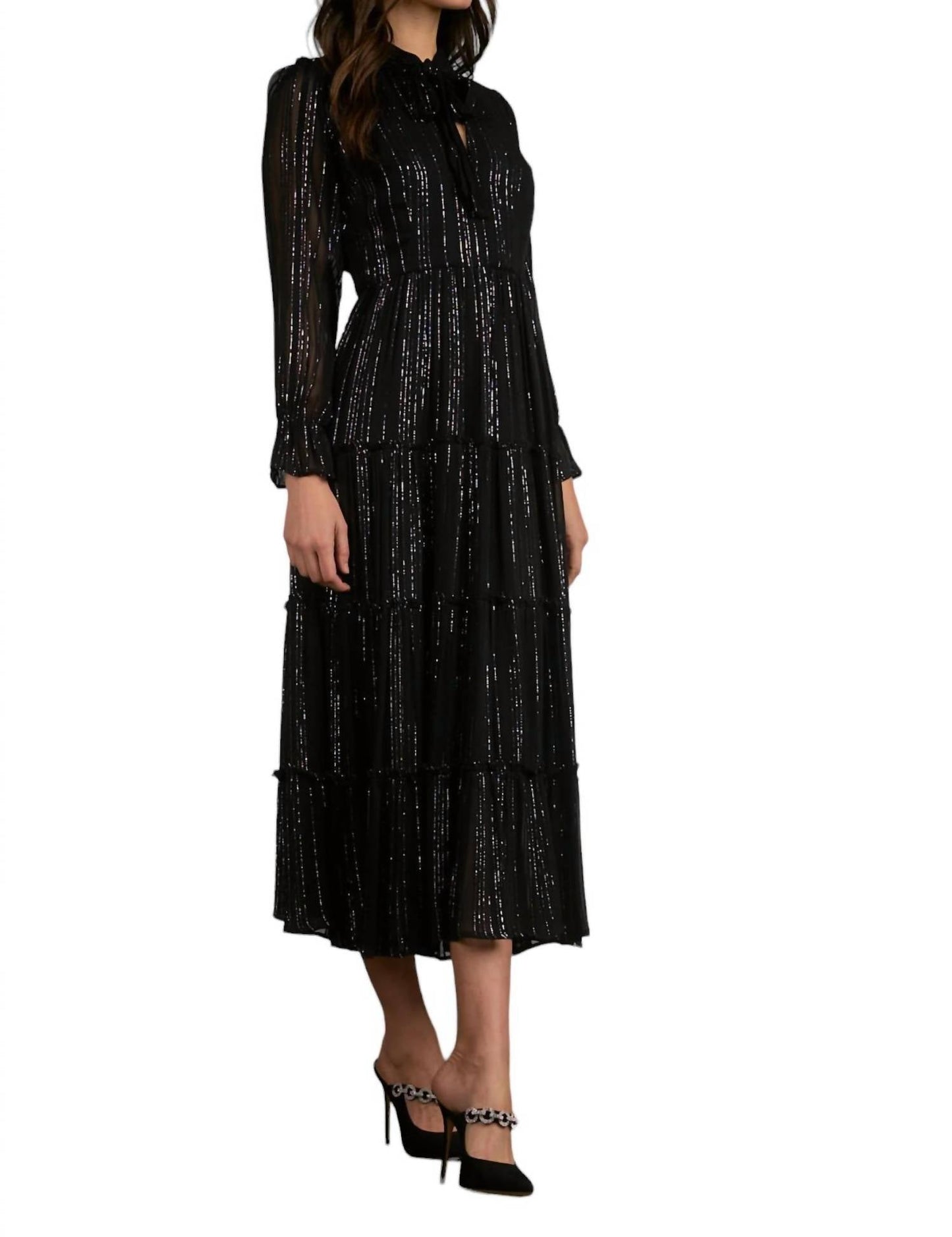 Elan - Shimmer Stripe Maxi Dress