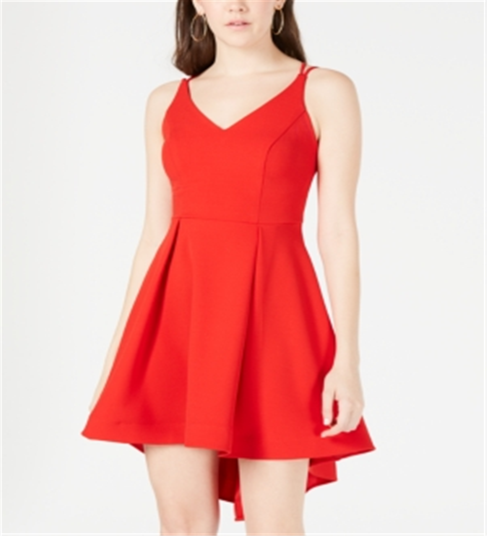 B Darlin Junior's Strappy High Low Dress Red Size 0