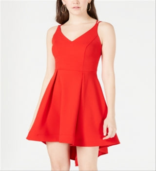 B Darlin Junior's Strappy High Low Dress Red Size 0