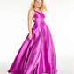 B.Darlin Women's Shine Cage Back Ball Gown Pink Size 9-10
