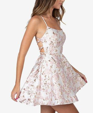 B Darlin Junior's Lace Up A Line Dress White Size 7/8